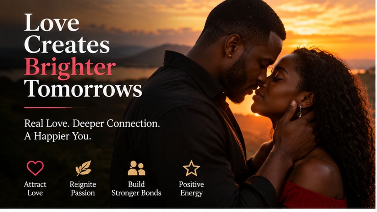 African couple sharing a romantic moment at sunset