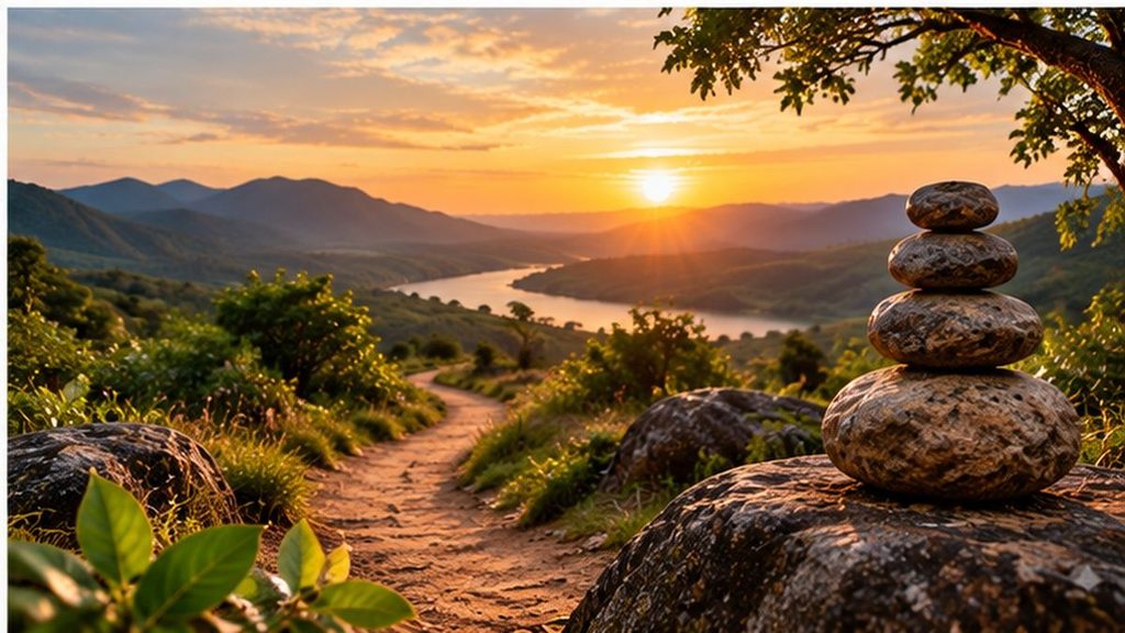 Peaceful path through an African landscape representing clarity and guidance
